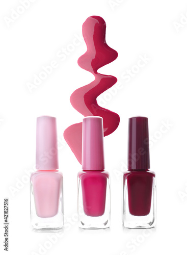 Bottles of colorful nail po...