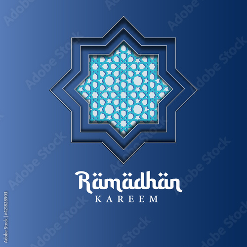 Ramadan Kareem Greeting Card. Ramadhan Mubarak. background Vector illustration