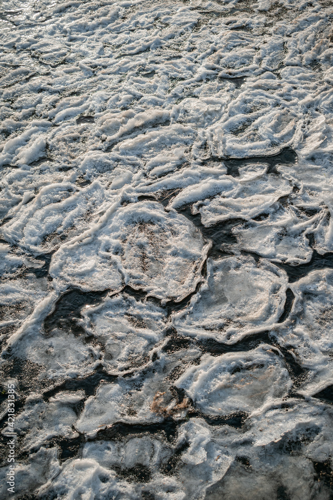 Abstract shot of a frozen river