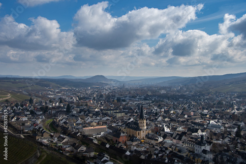 The view from above of the town of Bad Neuenahr Ahrweiler