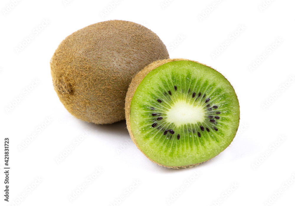 A kiwi fruit isolated on a white background. Healthy food. Nature vitamins A kiwi fruit isolated on a white background. Healthy food. Nature vitamins