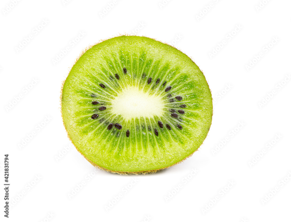 A kiwi fruit isolated on a white background. Healthy food. Nature vitamins A kiwi fruit isolated on a white background. Healthy food. Nature vitamins