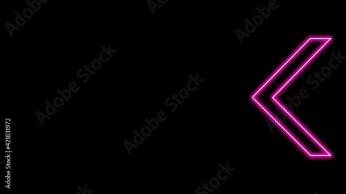 Animation of Glowing Neon Arrows. Looped Moving Arrows. Neon Sign Sparkling with Bright Lights. Seamless Loop 4K. Animation of Arrow Sign on Isolated Background.