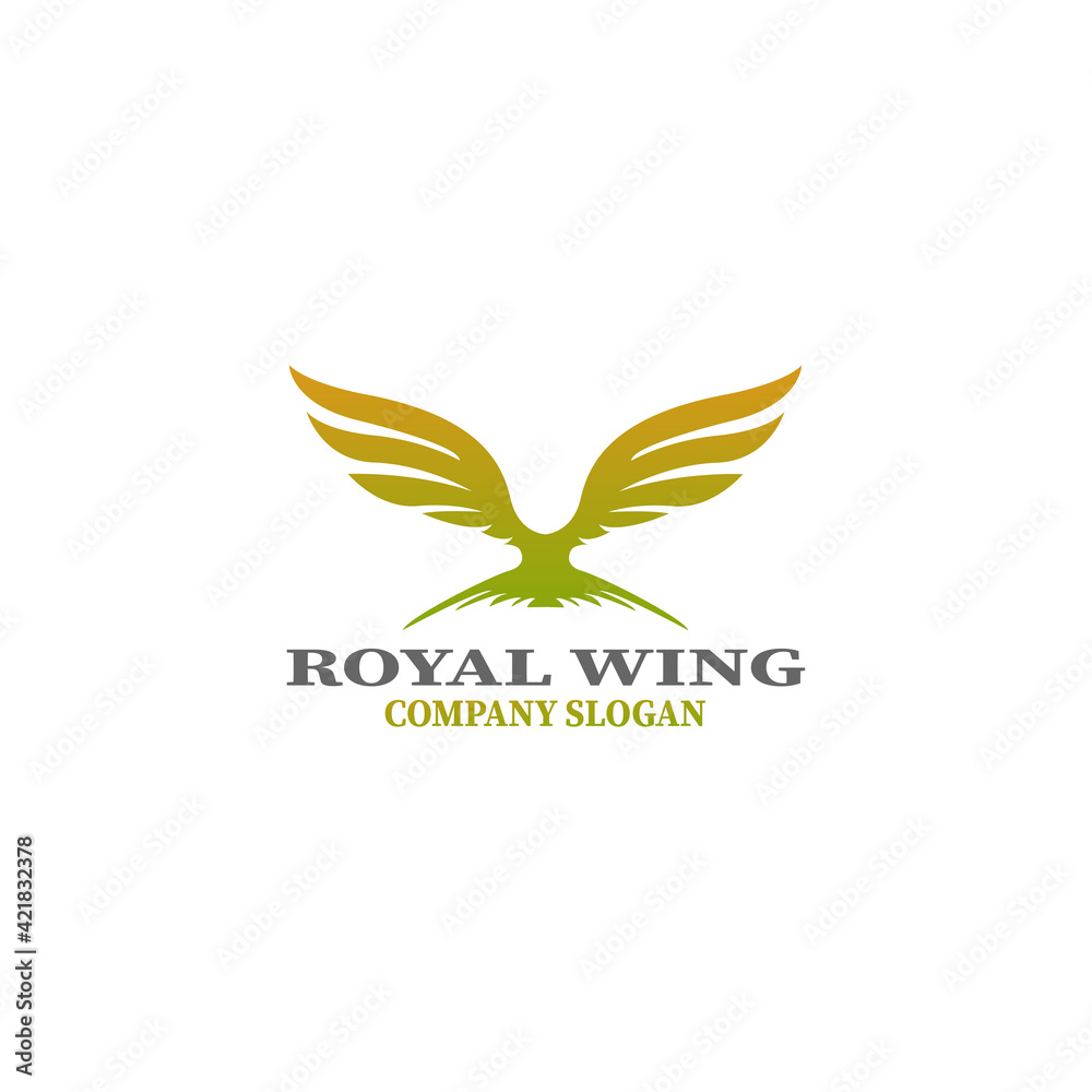 gold wings luxury logo design