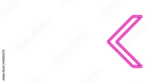 Animation of Glowing Neon Arrows. Looped Moving Arrows. Neon Sign Sparkling with Bright Lights. Seamless Loop 4K. Animation of Arrow Sign on White Background.