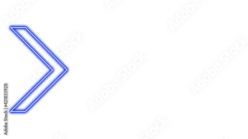 Animation of Glowing Neon Arrows. Looped Moving Arrows. Neon Sign Sparkling with Bright Lights. Seamless Loop 4K. Animation of Arrow Sign on White Background with Alpha Channel.