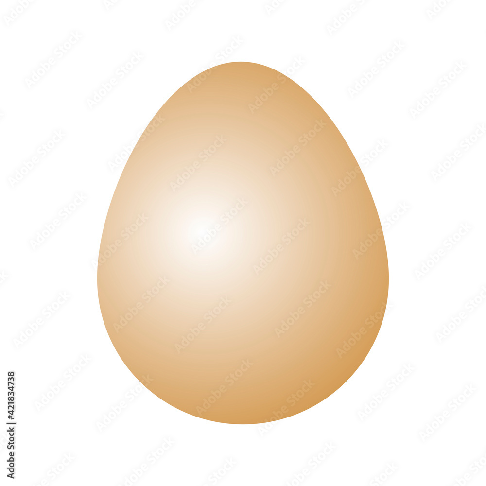 Vector beige Easter egg with sunlight isolated on a white background Vector beige Easter egg with sunlight isolated on a white background