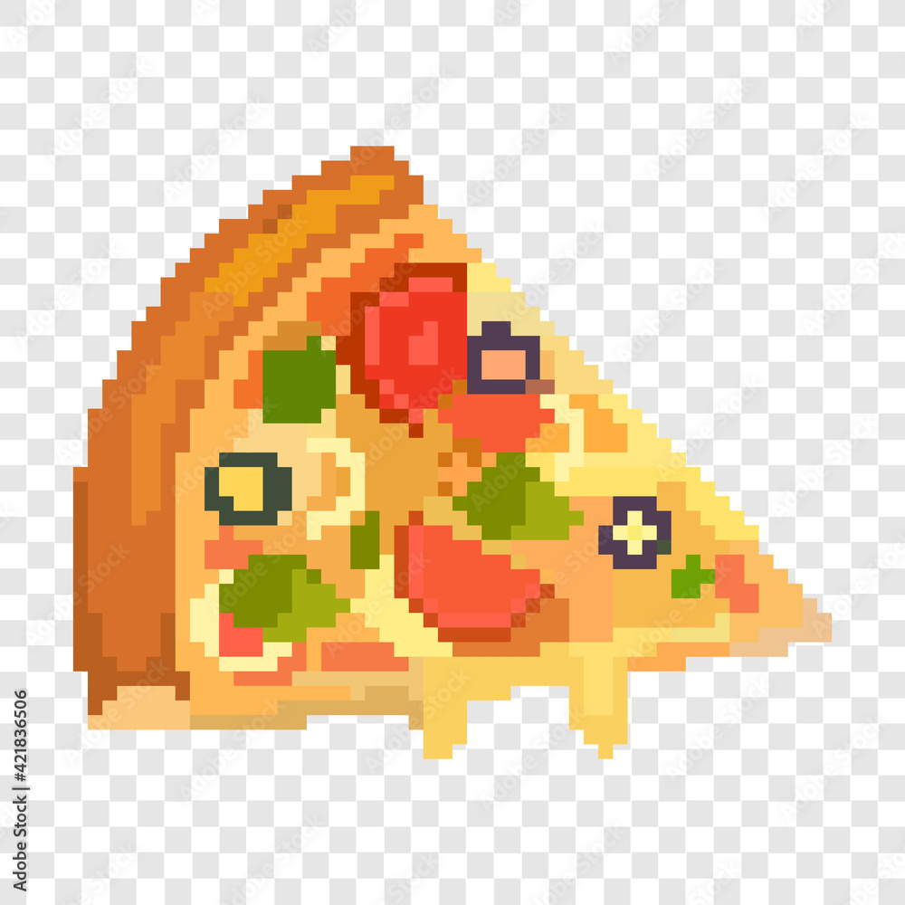 Pixel Piece Pizza Cheese Pepperoni Italian Stock Illustration 2363122345