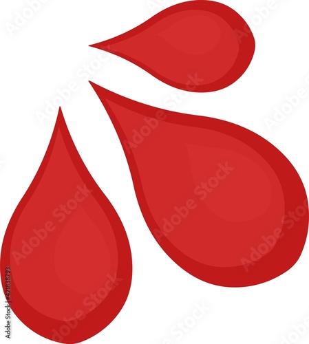 Vector illustration of blood drops emoticon