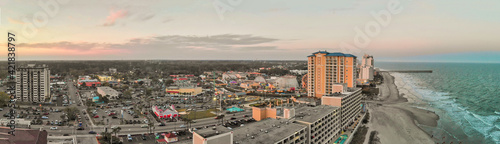 Panoramic aerial view of Myrtle Beach skylineon a sunny day from drone point of view, South Carolina © jovannig