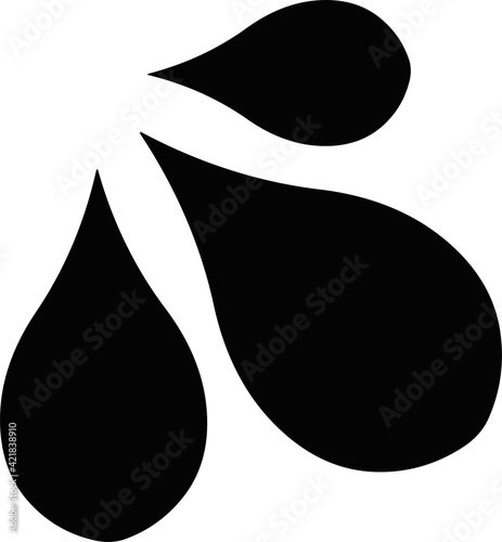 Vector illustration of black silhouette of water drops