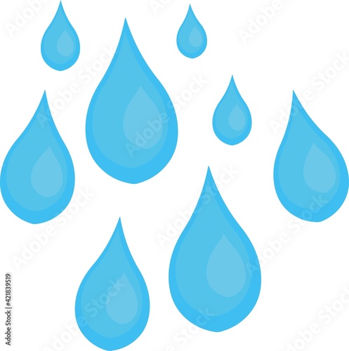 Vector illustration of raindrops emoticon