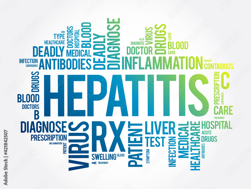 Hepatitis word cloud collage, health concept background
