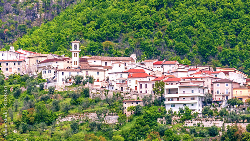 Picturesque view of the Italian village Posta Fibreno on the edge of the national park of Abruzzo,Lazio and Molise photo