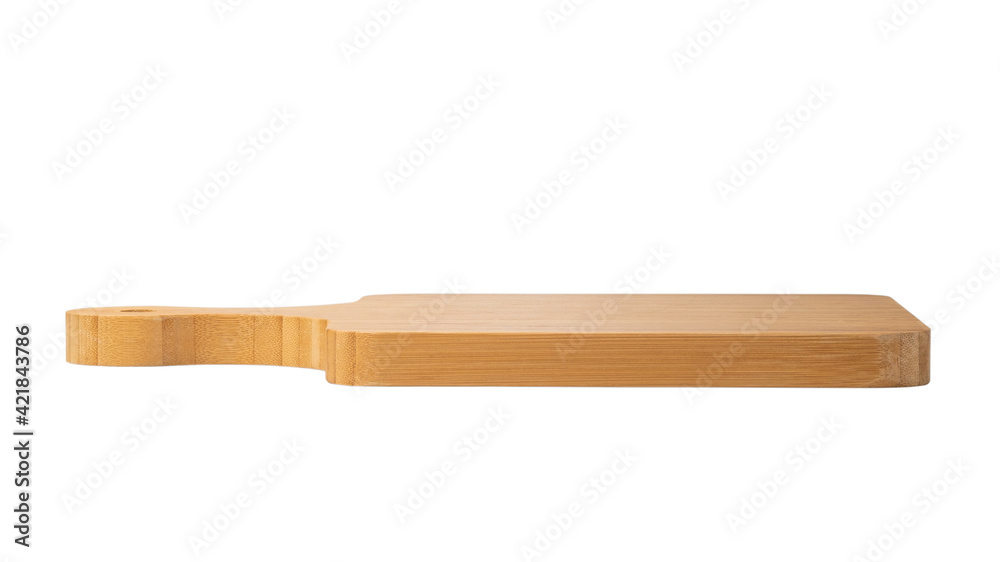chopping board isolated on white background with clipping path.Side view. chopping board isolated on white background with clipping path.Side view.