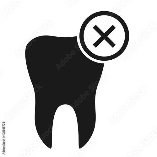 Tooth dont´s flat icon isolated on white background. Tooth vector illustration. Dentistry symbol. Stomatology