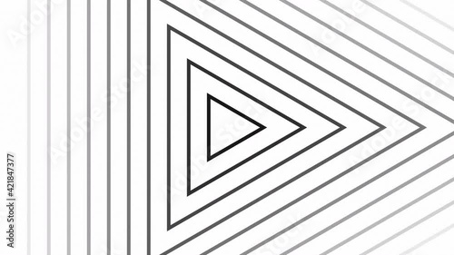 CGI motion graphics loop of hypnotizing black triangles background