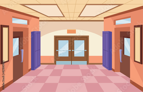 Canvas-taulu school corridor scene