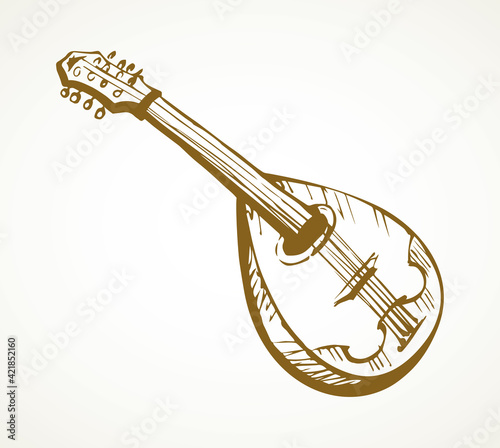 Mandolin. Vector drawing icon sign