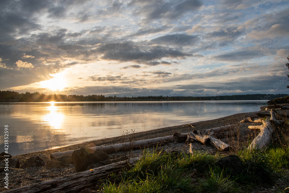 Fototapeta premium Burfoot Park sunset at the Beach
