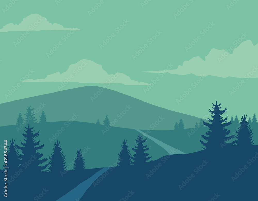 Fototapeta premium peaks and trees