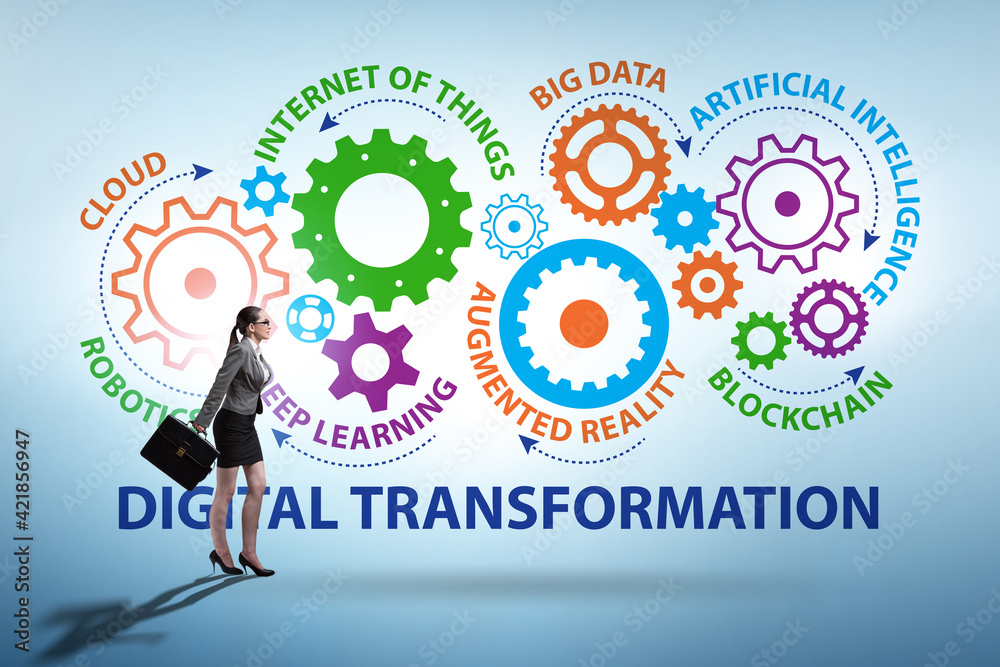 Concept of digital transformation with businesswoman Concept of digital transformation with businesswoman