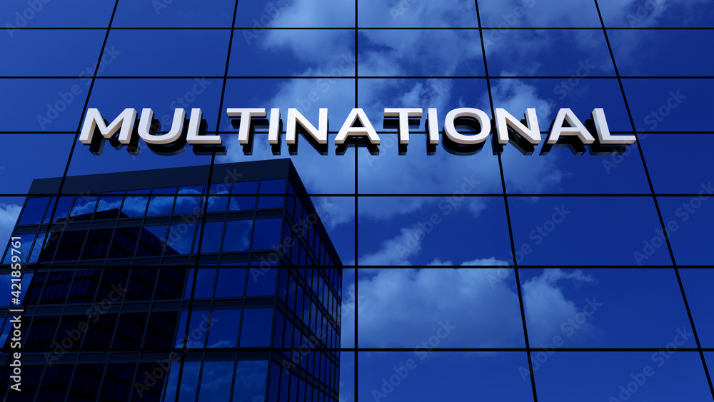 Multinational Skyscraper Office Building 3D Illustration Multinational Skyscraper Office Building 3D Illustration