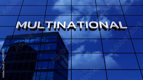 Multinational Skyscraper Office Building 3D Illustration