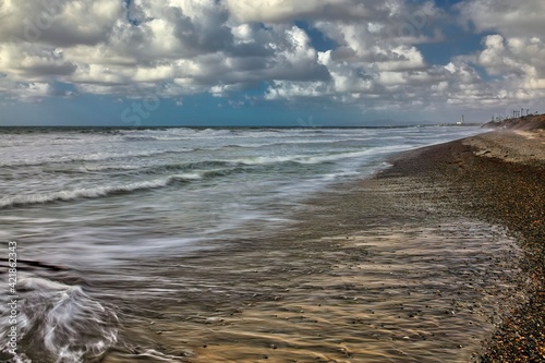 Cloudy Skies and Waves at Carlsbad Beach