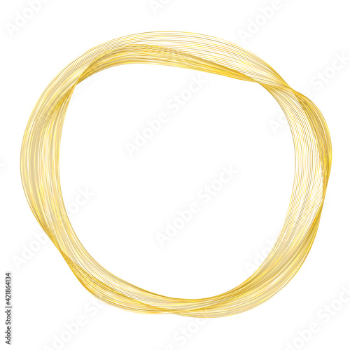 Design elements. Wave of many glittering lines circle ring. Abstract glow wavy stripes on white background isolated. Vector illustration EPS 10. Glitter waves with lines created using Blend Tool