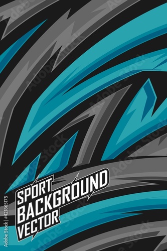 Racing sport background. Race stripe graphic for livery, extreme jersey team, vinyl car wrap and decal.