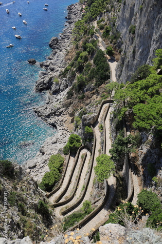 The serpentine path called Krupp street in Capri, Italy