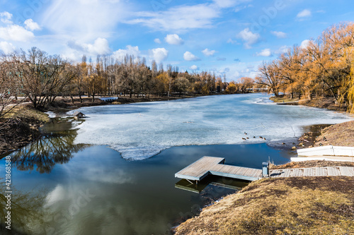 view from the park of Love to the Vezelka river, Belgorod, Russia photo