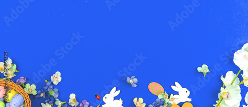 Easter bottom border  banner festive concept with copy space