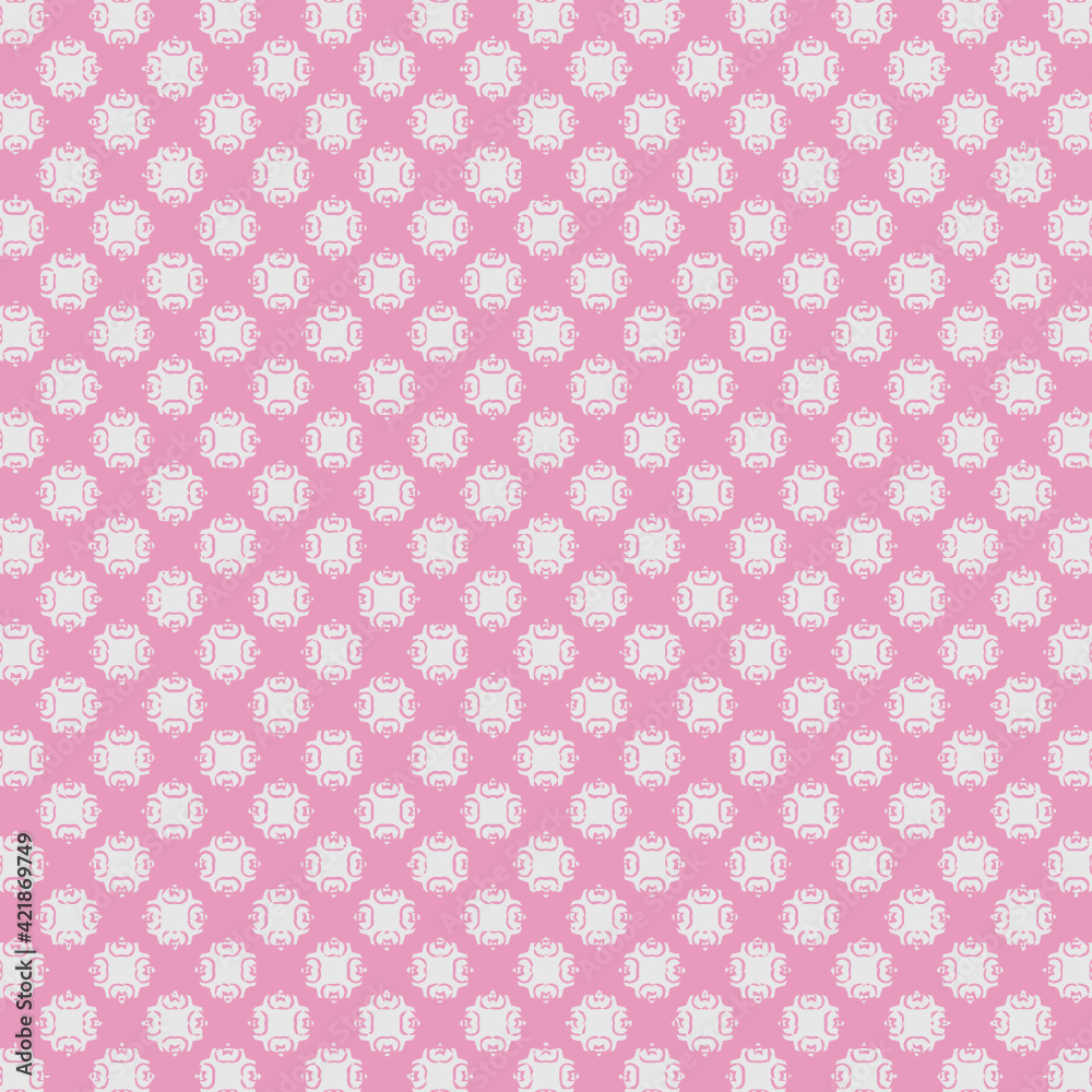 seamless pattern with pink flowers shape