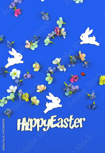 Happy Easter creative postcard woth text message