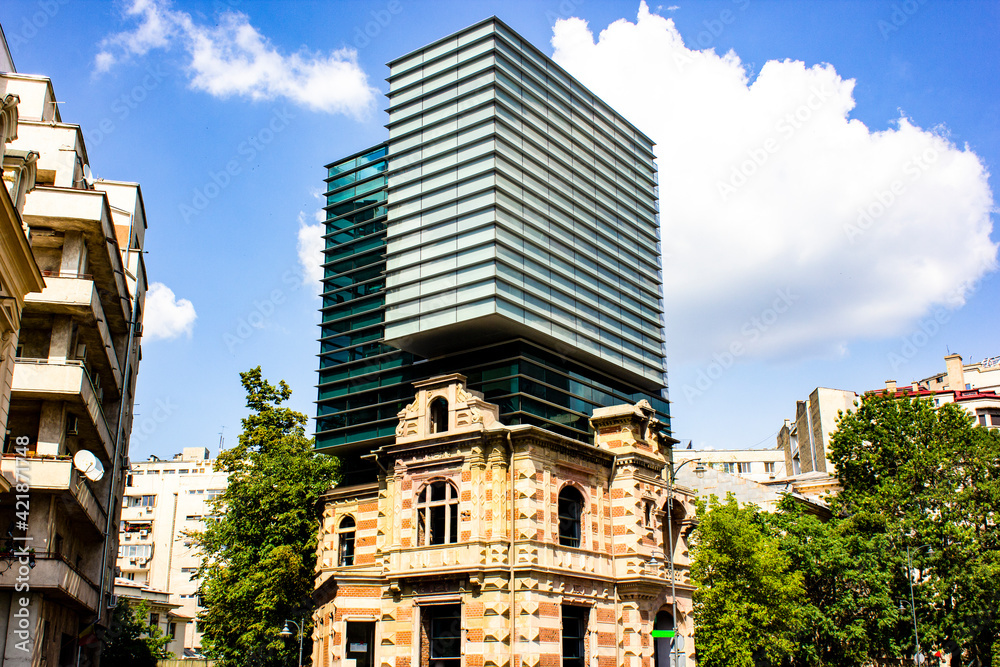 Low angle view of National Architects Union Headquarters, Bucharest, Romania 