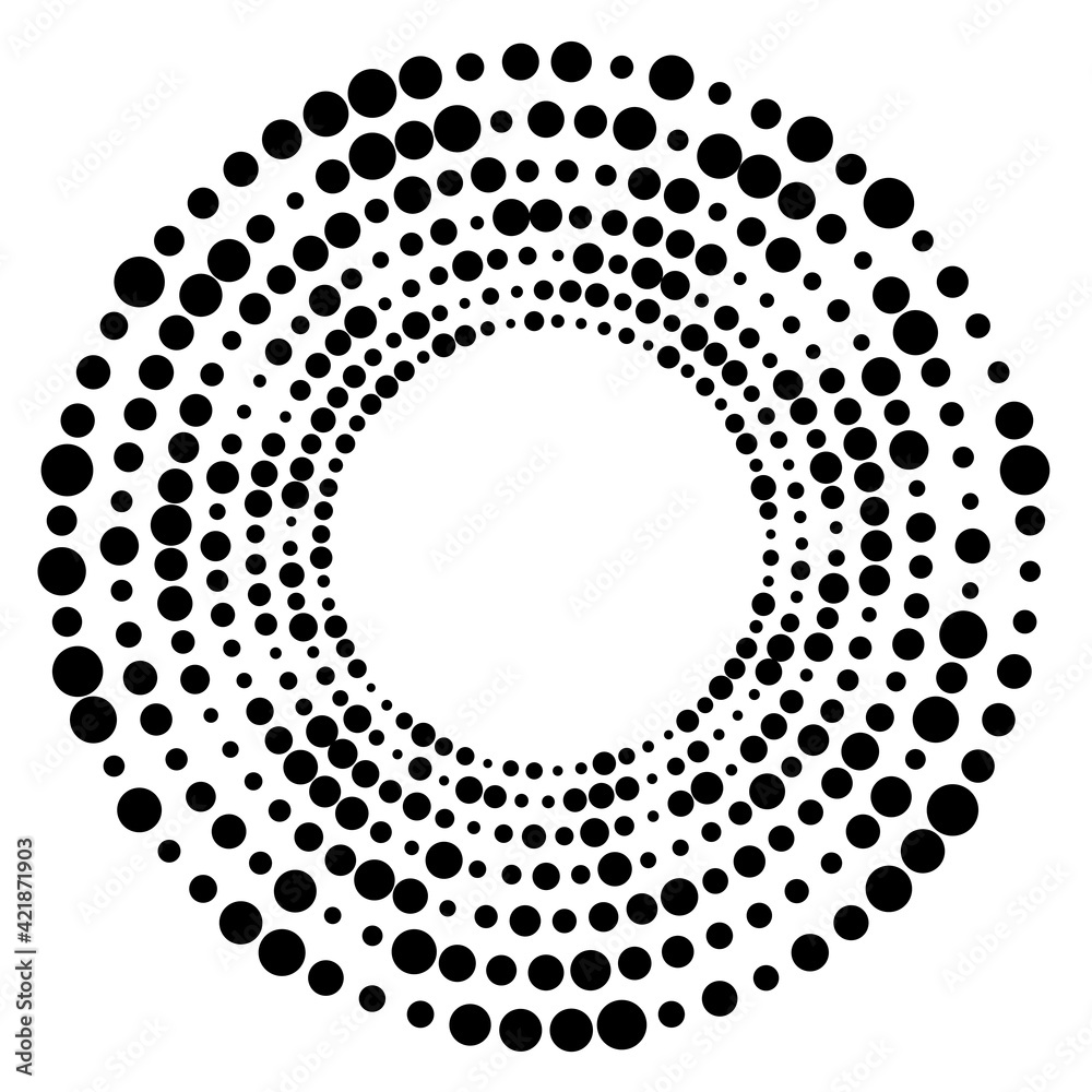Design elements symbol Editable color halftone frame dot circle pattern on white background. Vector illustration eps 10 frame with black random dots. Round border Icon using halftone circle dots textu Design elements symbol Editable color halftone frame dot circle pattern on white background. Vector illustration eps 10 frame with black random dots. Round border Icon using halftone circle dots textu