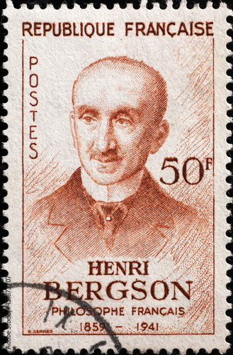 Philosopher Henri Bergson on french postage stamp