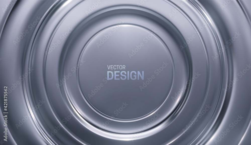 Silver radial background. Metallic circle shapes. Silver radial background. Metallic circle shapes.