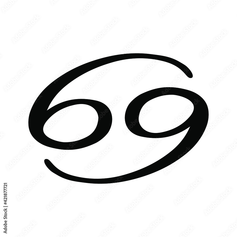 Vector illustration of Cancer zodiac sign Vector illustration of Cancer zodiac sign