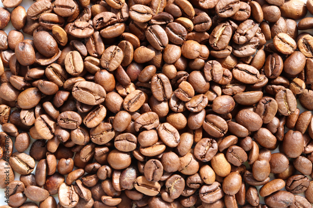 Coffee beans background. Roasted arabica texture. Top view Coffee beans background. Roasted arabica texture. Top view