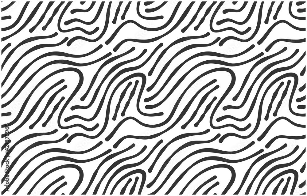 Seamless pattern with black waves. Design for backdrops with sea, rivers or water texture.