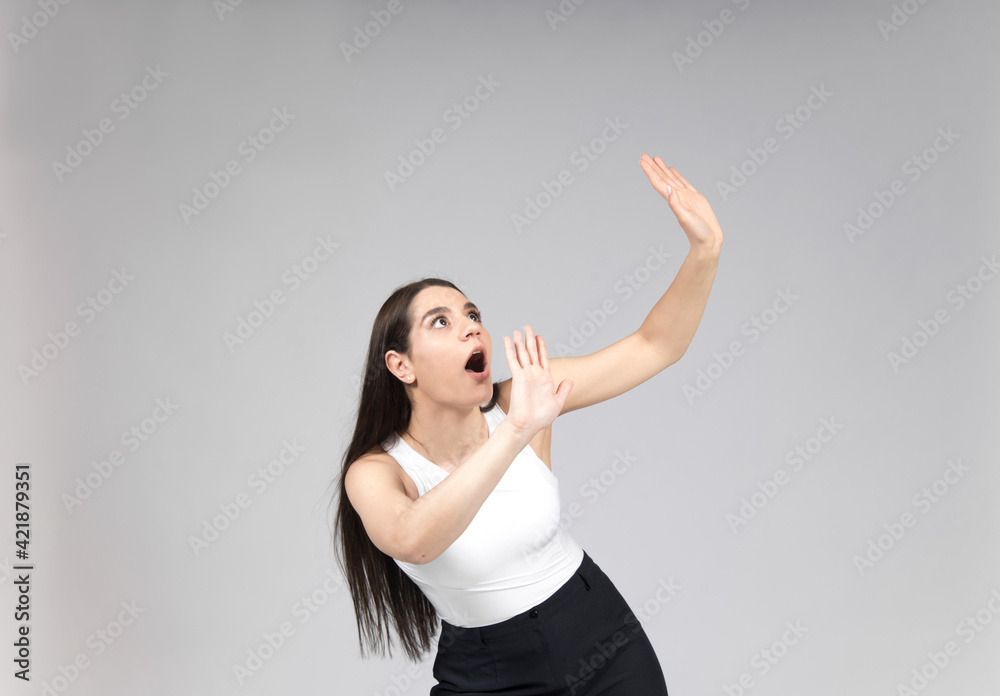Woman face and body gesture and expression Woman face and body gesture and expression