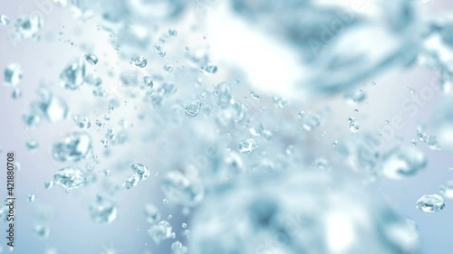 Water bubbles flying in super slow motion 4K