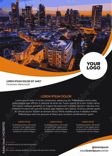 brown and orange vector template layout design