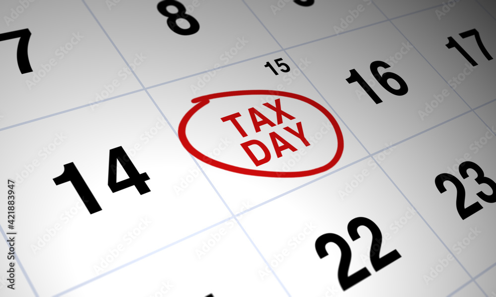 Tax day in calendar graphic Tax day in calendar graphic