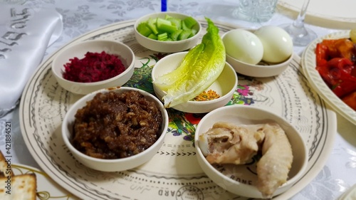 Symbolic foods for Passover (Pesach). Passover Seder plate (Israel, Hebrew: Passover bowl). Passover: the traditions and customs of the Jewish holiday