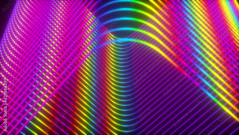 Abstract wavy squares from neon lines, computer generated. 3d rendering virtual backdrop Abstract wavy squares from neon lines, computer generated. 3d rendering virtual backdrop