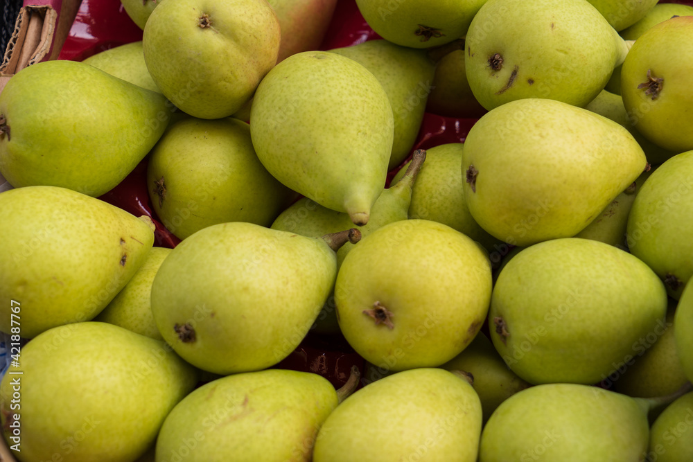 Little pears in a spanish food market